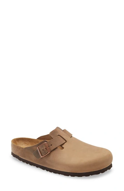 Birkenstock Boston Vl Suede Sandal In Tobacco