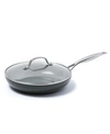 Greenpan Valencia Pro 10" Ceramic Non-stick Covered Fry Pan In Grey