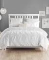 CATHAY HOME INC. CHARMING RUCHED ROSETTE DUVET COVER SET