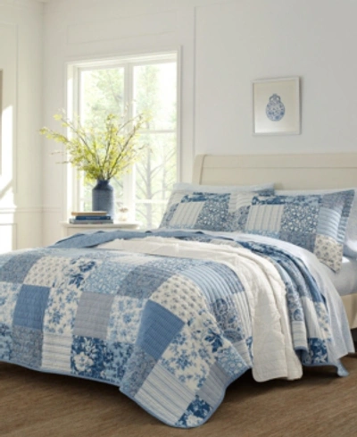 Laura Ashley Paisley Patchwork Reversible 2-pc. Quilt Set, Twin In Bright Blue