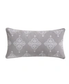 Levtex Rome Embroidered Decorative Pillow, 12" X 24" In Gray