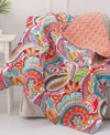 LEVTEX RHAPSODY PAISLEY REVERSIBLE QUILTED THROW, 50" X 60"
