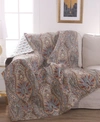 LEVTEX KASEY DAMASK REVERSIBLE QUILTED THROW, 50" X 60"