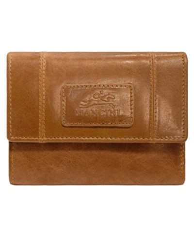 Mancini Casablanca Collection Rfid Secure Ladies Small Clutch Wallet In Camel