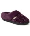 Dearfoams Claire Faux Fur Trimmed Marled Chenille Knit Clog In Aubergine