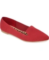Journee Collection Vickie Womens Knit Slip On Loafers In Red