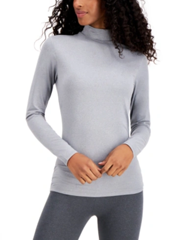 32 Degrees Base Layer Mock-neck Top In Heather Sleet