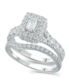 Macy's Diamond Halo Emerald Bridal Set (2. Ct. T.w.) In 14k White, Yellow Or Rose Gold In White Gold
