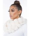 Marcus Adler Women's Cozy Luxe Faux Fur Pom Loop Scarf In Ivory