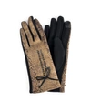 Marcus Adler Women's Leopard Jersey Touchscreen Gloves In Taupe
