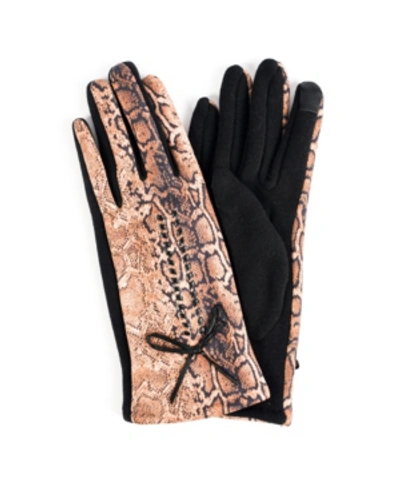 MARCUS ADLER WOMEN'S LEOPARD JERSEY TOUCHSCREEN GLOVES