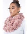Marcus Adler Women's Cozy Luxe Faux Fur Pom Loop Scarf In Blush