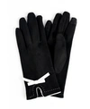 Marcus Adler Women's Faux Suede Bow Jersey Touchscreen Glove In Black
