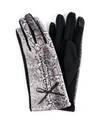Marcus Adler Women's Leopard Jersey Touchscreen Gloves In Gray
