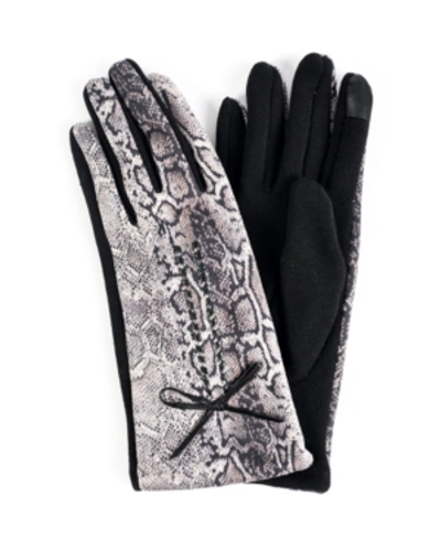 Marcus Adler Women's Leopard Jersey Touchscreen Gloves In Gray