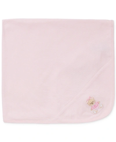 Little Me Baby Girls Sweet Bear Blanket In Light Pink