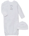 Little Me Baby Boys Or Baby Girls Welcome To The World Gown And Hat, 2 Piece Set In White