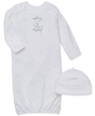 Little Me Baby Boys Or Baby Girls Welcome To The World Gown And Hat, 2 Piece Set In White