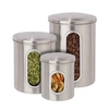 HONEY CAN DO 3-PC. WHITE FOOD STORAGE CANISTERS