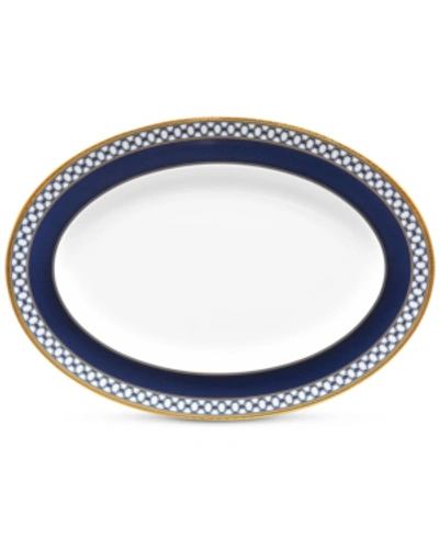 Noritake Blueshire Oval Platter In Cobalt Blue