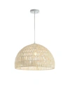 JONATHAN Y CAMPANA 20" WOVEN RATTAN DOME LED PENDANT