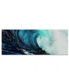 EMPIRE ART DIRECT 'BLUE WAVE 2' FRAMELESS FREE FLOATING TEMPERED GLASS PANEL GRAPHIC WALL ART