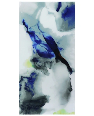 Empire Art Direct 'blue Splash' Frameless Free Floating Tempered Art Glass Wall Art