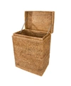 Artifacts Trading Company Artifacts Rattan Rectangular Hamper With Hinged Lid And Cloth Liner In Honey Brown