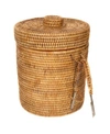 ARTIFACTS TRADING COMPANY ARTIFACTS RATTAN ICE BUCKET WITH TONGS