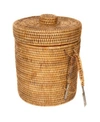 Artifacts Trading Company Artifacts Rattan Ice Bucket With Tongs In Honey Brown