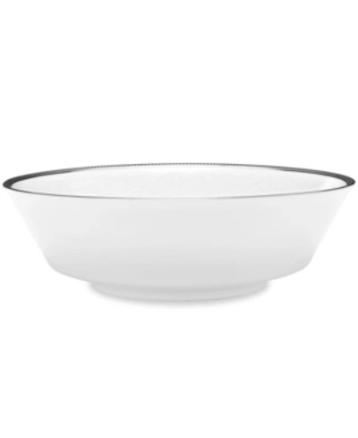 Noritake Regina Platinum Large Round Vegetable (salad Bowl), 40 Oz. In Silver