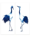 EMPIRE ART DIRECT INK DROP CRANE 1 2 FRAMELESS FREE FLOATING TEMPERED GLASS PANEL GRAPHIC WALL ART, 48" X 24" X 0.2"