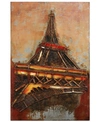EMPIRE ART DIRECT EIFFEL TOWER 1 MIXED MEDIA IRON HAND PAINTED DIMENSIONAL WALL ART, 48" X 32" X 2.2"