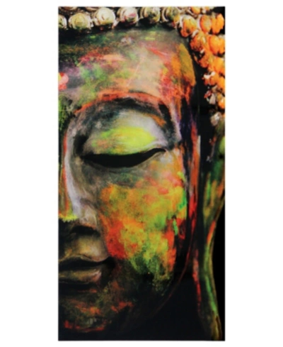 Empire Art Direct Buddha Frameless Free Floating Tempered Art Glass Wall Art By Ead Art Coop, 72" X 36" X 0.2" In Brown