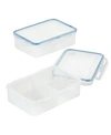 LOCK N LOCK EASY ESSENTIALS DIVIDED 4-PC. RECTANGULAR FOOD STORAGE CONTAINERS, 54-OZ.