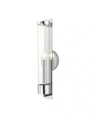 Livex Castleton 1 Light Single Sconce In Silver-tone