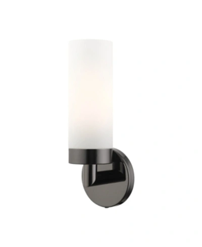 Livex Aero 1 Light Single Sconce In Black Chrome