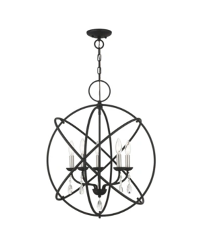 Livex Aria 5 Lights Chandelier In Black