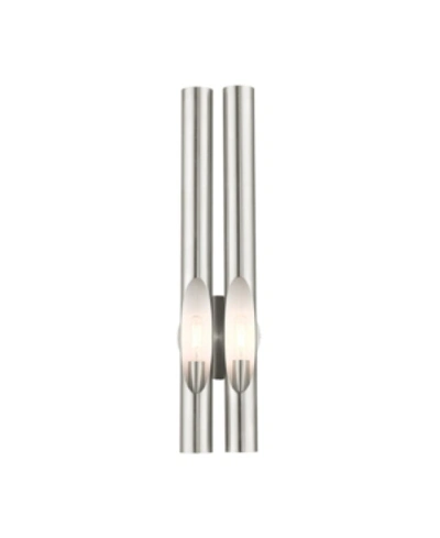 Livex Acra 2 Lights Double Sconce In Silver-tone