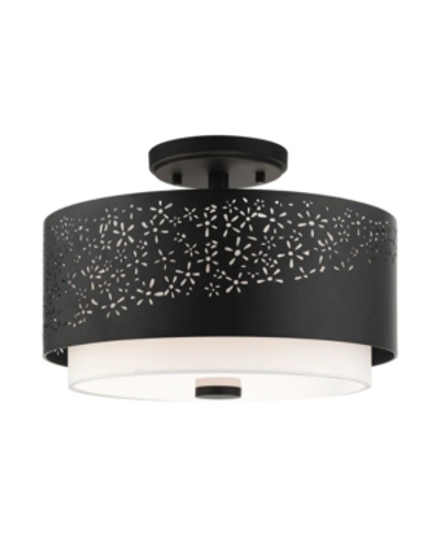 Livex Noria 3 Lights Semi Flush In Black