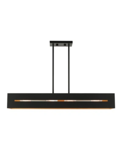 Livex Soma 4 Lights Linear Chandelier In Black