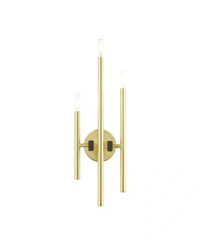 Livex Denmark 3 Lights Triple Sconce In Brass