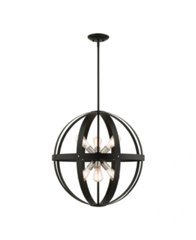 Livex Stoneridge 6 Lights Pendant Chandelier In Black