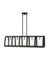 Livex Stoneridge 5 Lights Linear Chandelier In Black