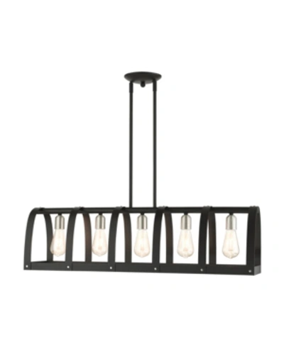 Livex Stoneridge 5 Lights Linear Chandelier In Black