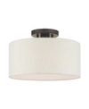 Livex Meadow 1 Light Semi Flush In Bronze