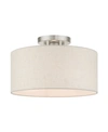 Livex Meadow 1 Light Semi Flush In Silver-tone