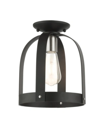 Livex Stoneridge 1 Light Petite Semi Flush In Black