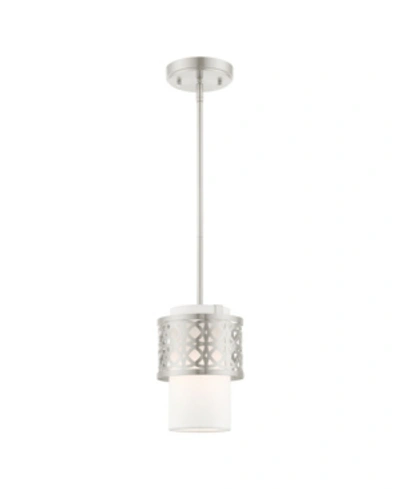 Livex Calinda 1 Light Mini Pendant In Silver-tone