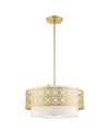 Livex Calinda 4 Lights Pendant Chandelier In Gold-tone